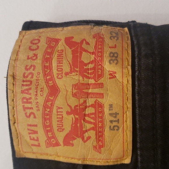Levi Strauss 514 Jeans Mens Size 38/32**30" inseam Red Tag Black Denim - Picture 3 of 12